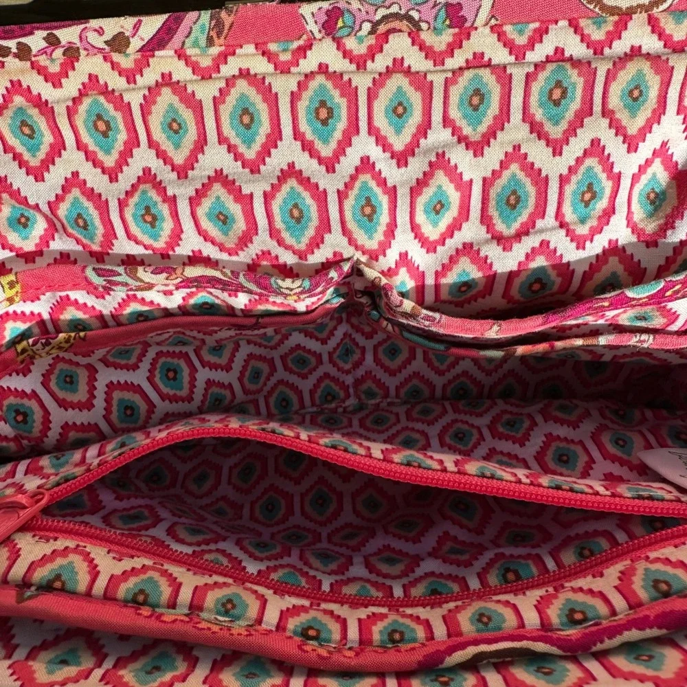 Vera Bradley Alice Bag Call Me Coral Pink Paisley Quilted Kisslock Handbag Purse